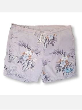 Tommy Bahama Hawaiian Floral Swim Trunks Tropical Cargo Bathing Suit